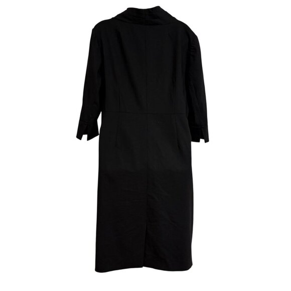 J Crew Cowl Neck Black Sheath Dress SZ 14 Cocktail Formal Dressy - Picture 2 of 8